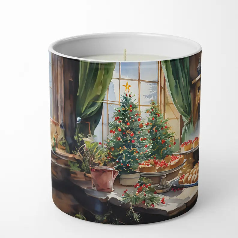 Cookies with Santa Claus Father Christmas Decorative Soy Candle Caroline's Treasures
