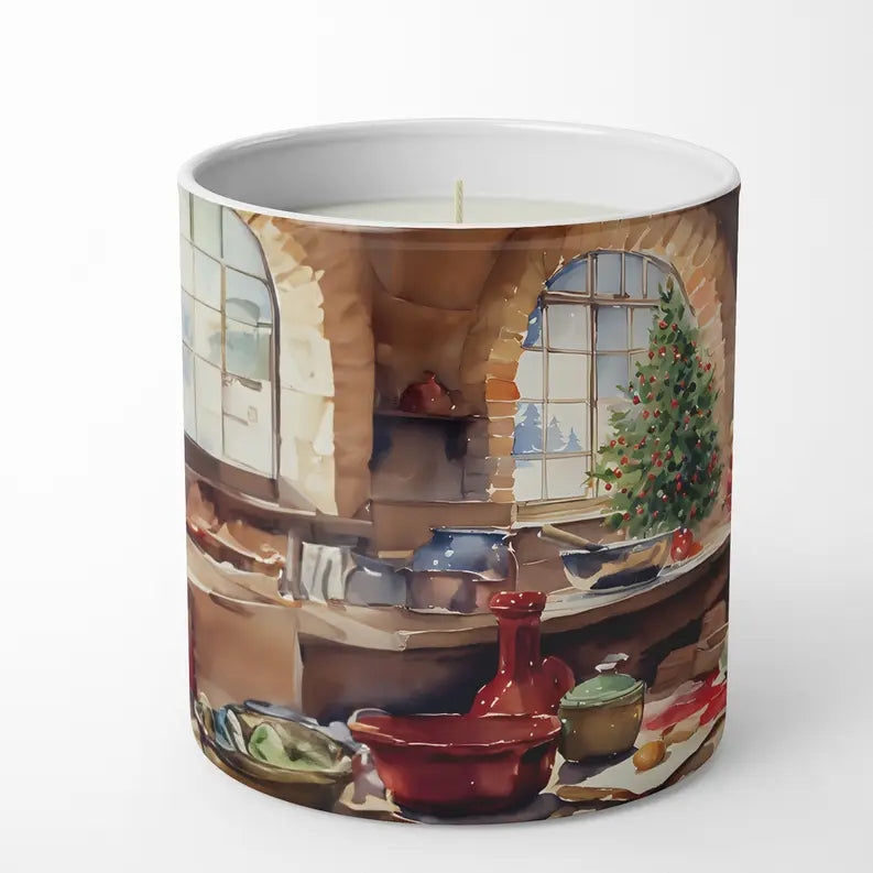 Cookies with Santa Claus Papa Noel Decorative Soy Candle Caroline's Treasures