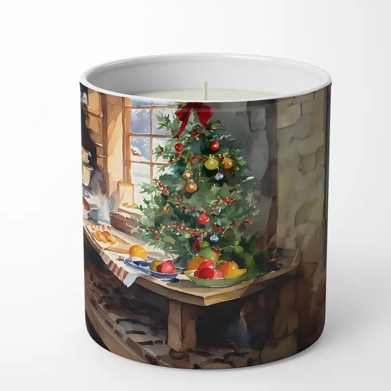 Cookies with Santa Claus Papa Noel Decorative Soy Candle Caroline's Treasures