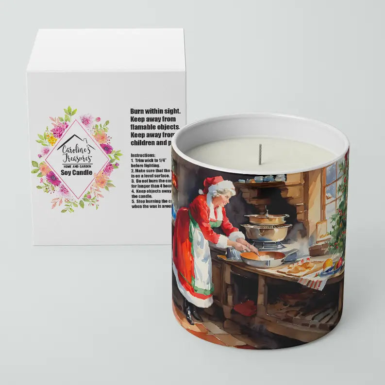 Cookies with Santa Claus Papa Noel Decorative Soy Candle Caroline's Treasures