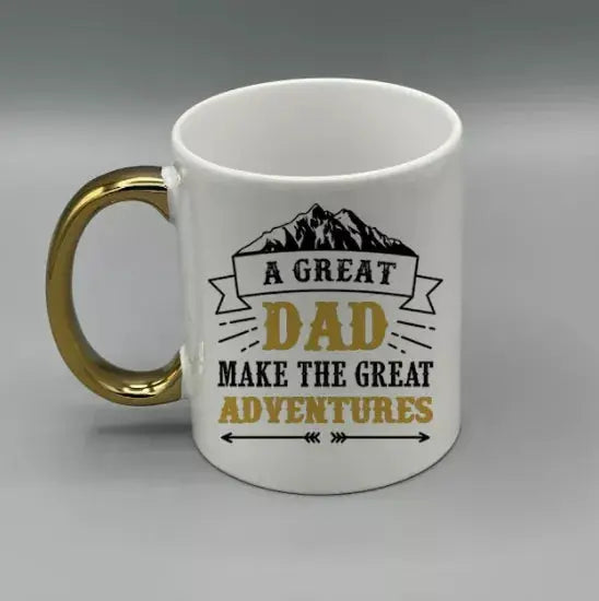 "Cool Dad Great" Gold Handle Coffee Mugs | By Trebreh Designs Trebreh Designs