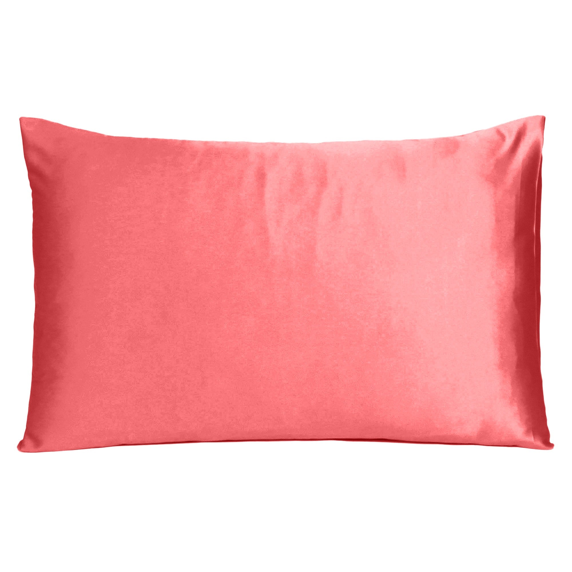 Coral Dreamy Set Of 2 Silky Satin Standard Pillowcases Homeroots Bed & Bath