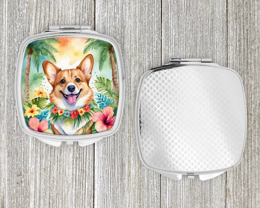 Corgi Luau Compact Mirror Caroline's Treasures
