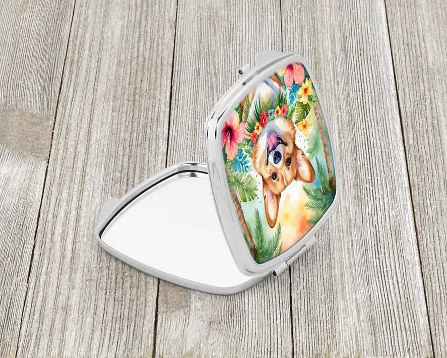 Corgi Luau Compact Mirror Caroline's Treasures