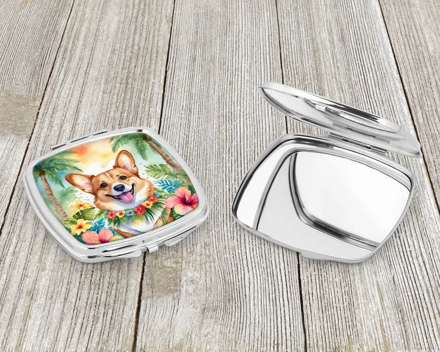 Corgi Luau Compact Mirror Caroline's Treasures