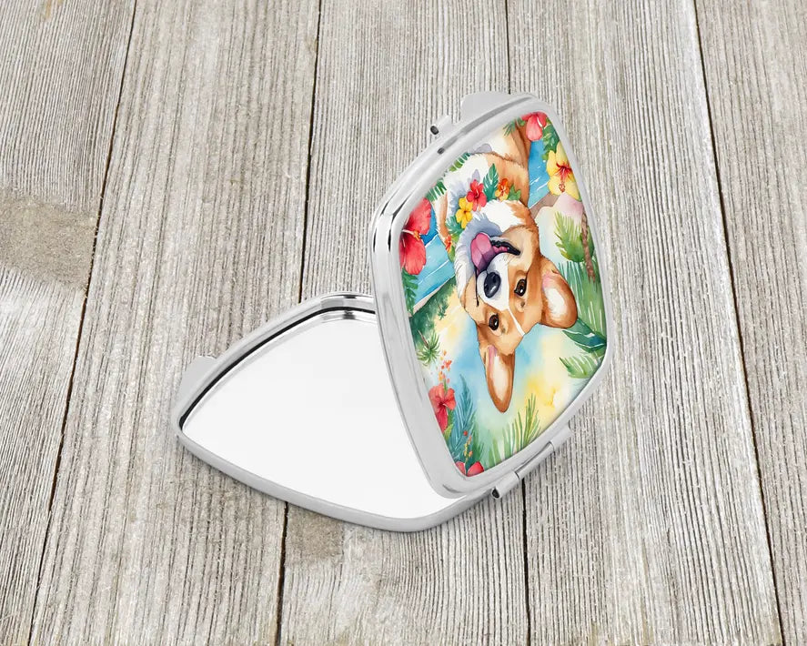 Corgi Luau Compact Mirror Caroline's Treasures