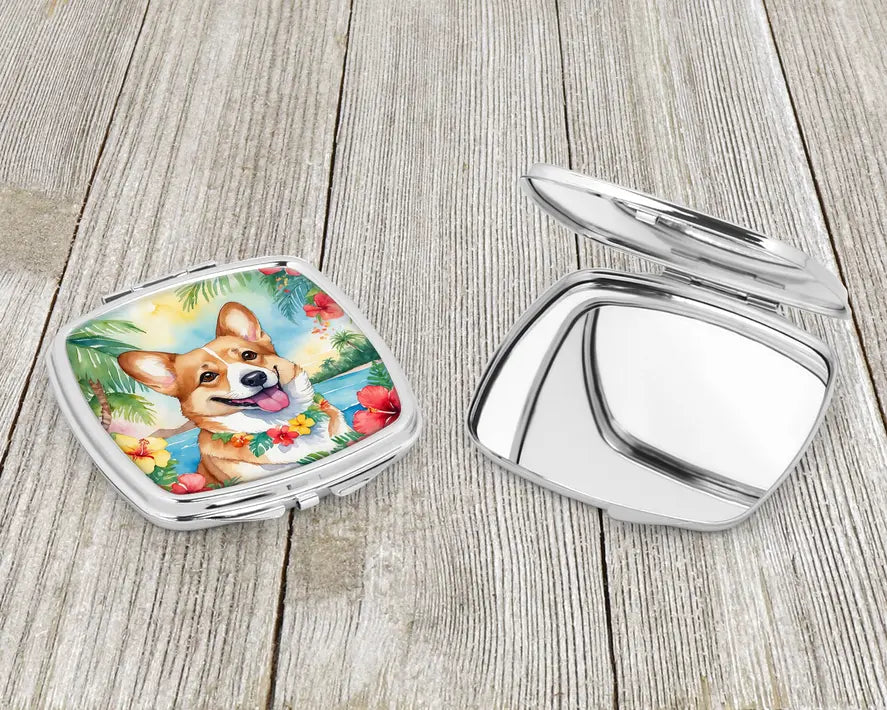Corgi Luau Compact Mirror Caroline's Treasures