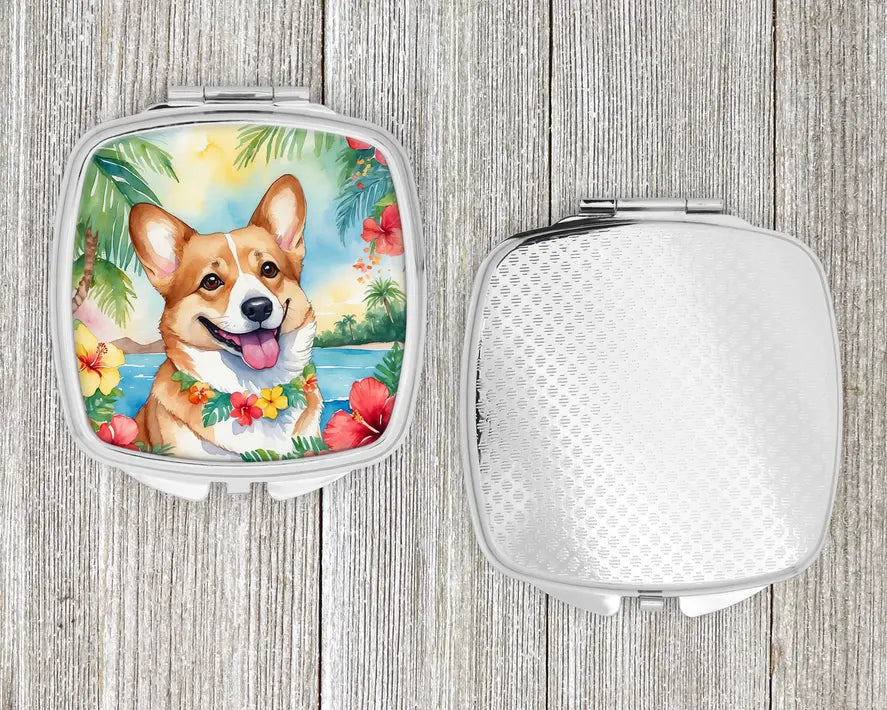 Corgi Luau Compact Mirror Caroline's Treasures