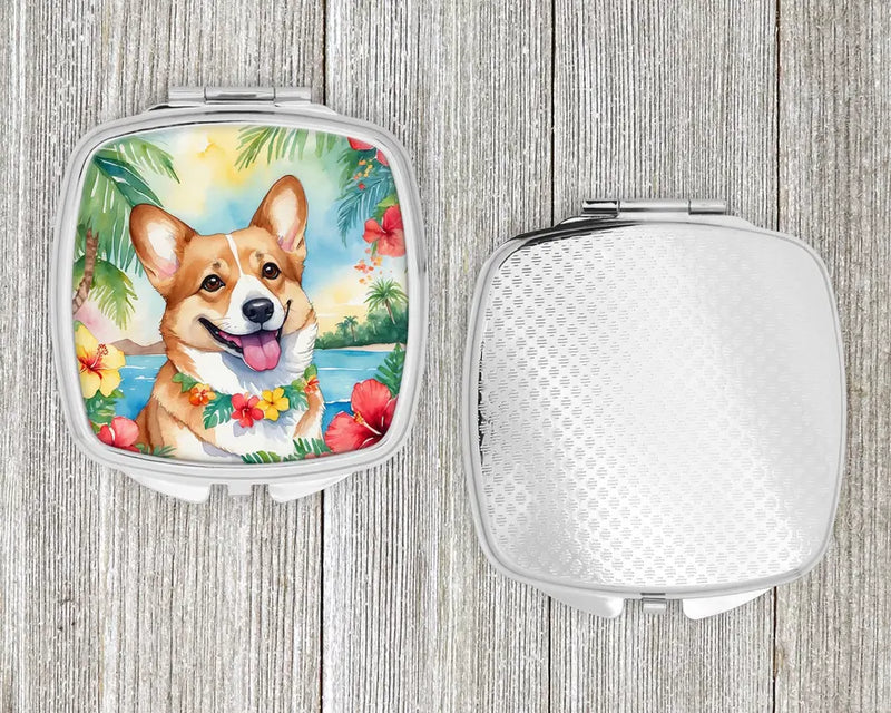 Corgi Luau Compact Mirror Caroline's Treasures