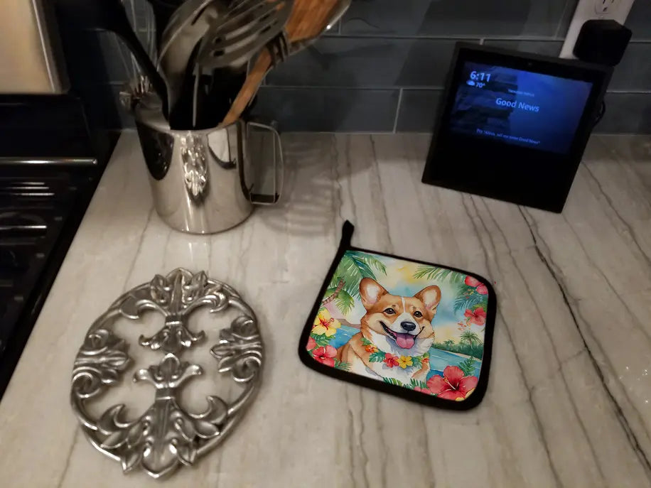Corgi Luau Pair of Pot Holders Caroline's Treasures