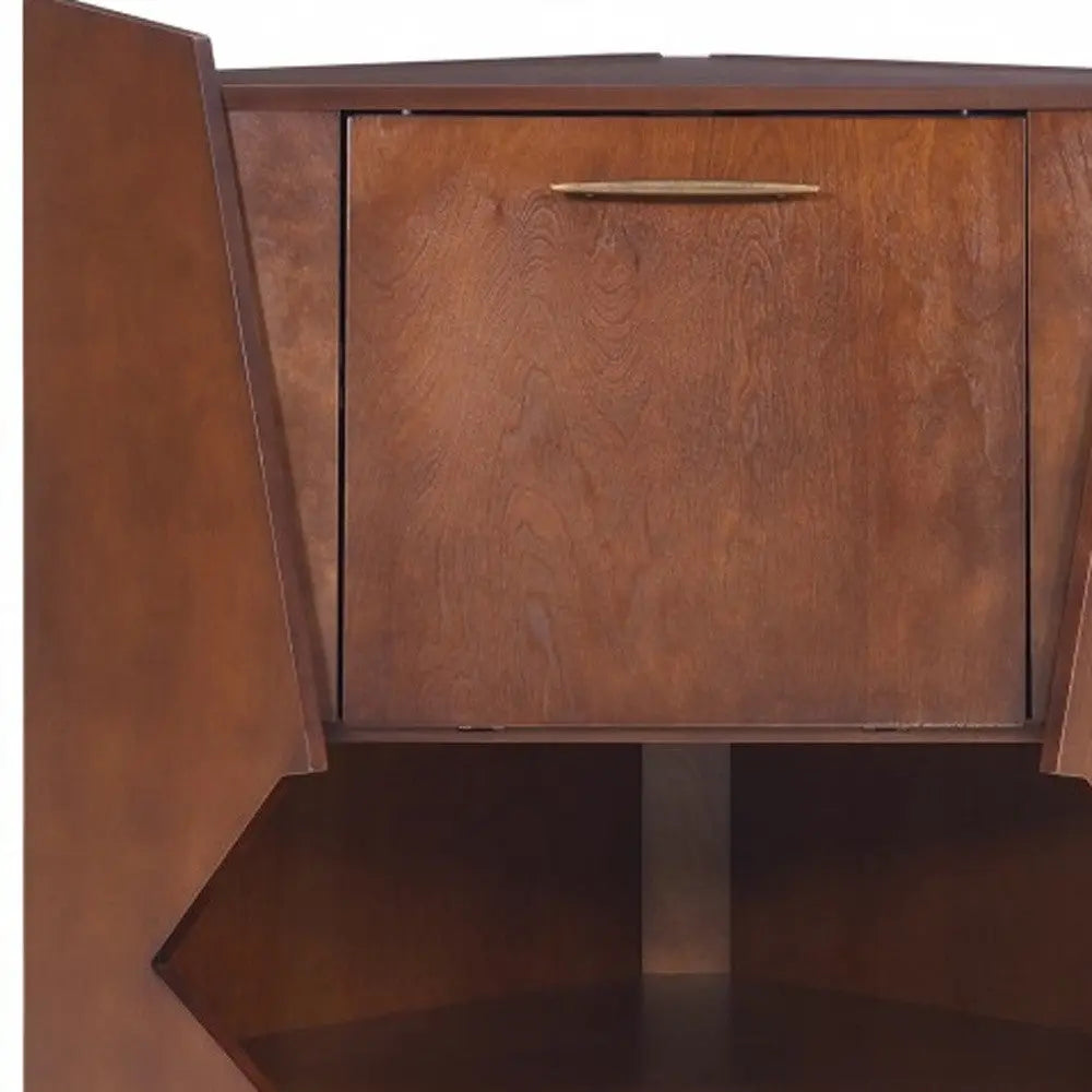Cosmo Brown and Black Corner Bar Cabinet Homeroots Kitchen & Dining