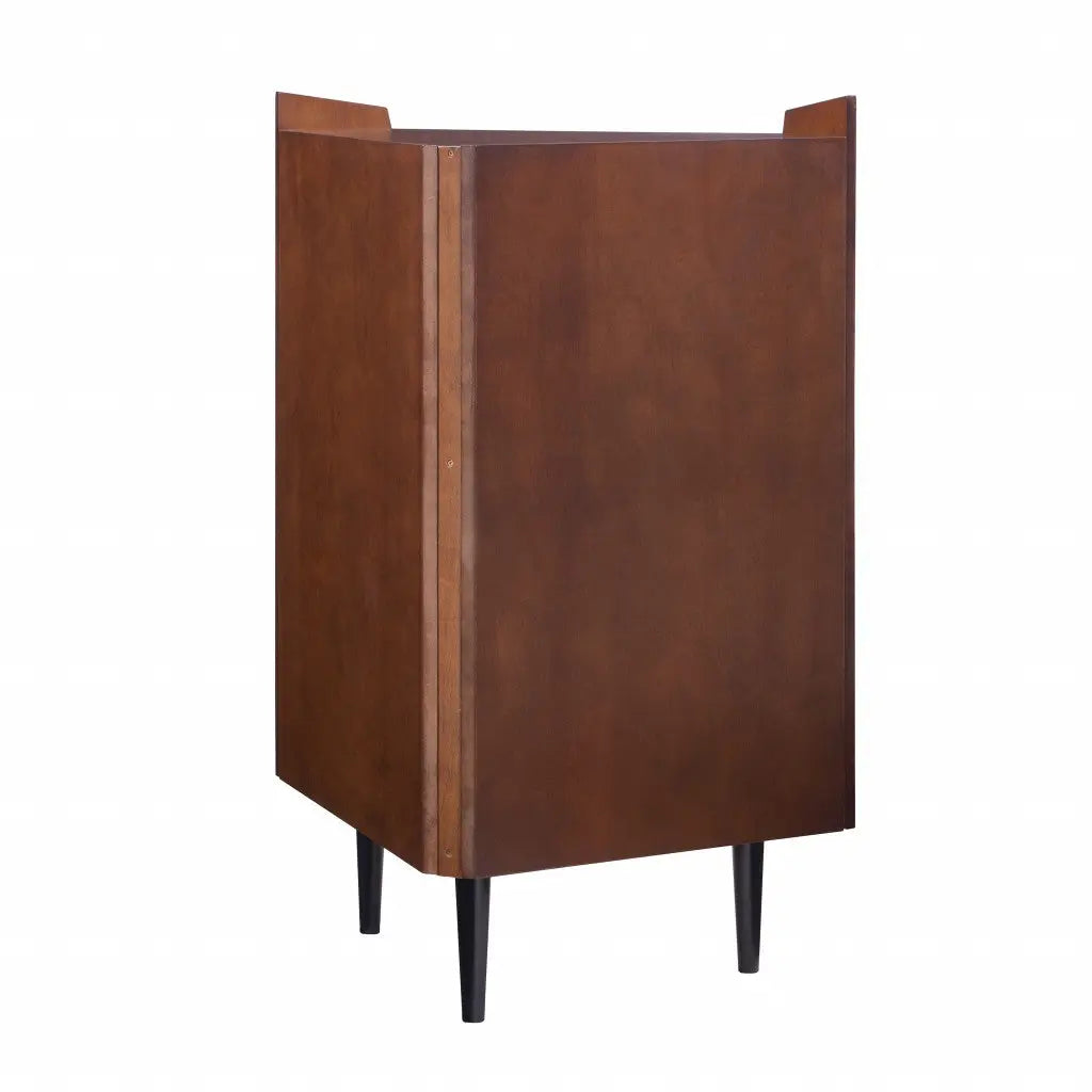 Cosmo Brown and Black Corner Bar Cabinet Homeroots Kitchen & Dining