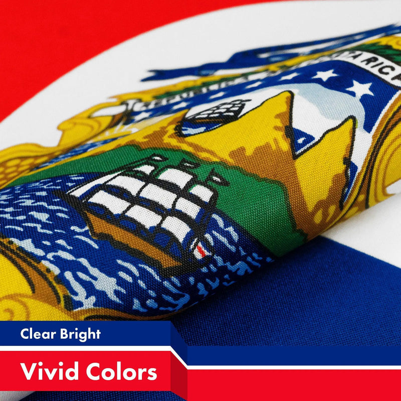 Costa Rica Costa Rican Flag 3x5 Ft 3-Pack 150D Printed Polyester By G128 G128