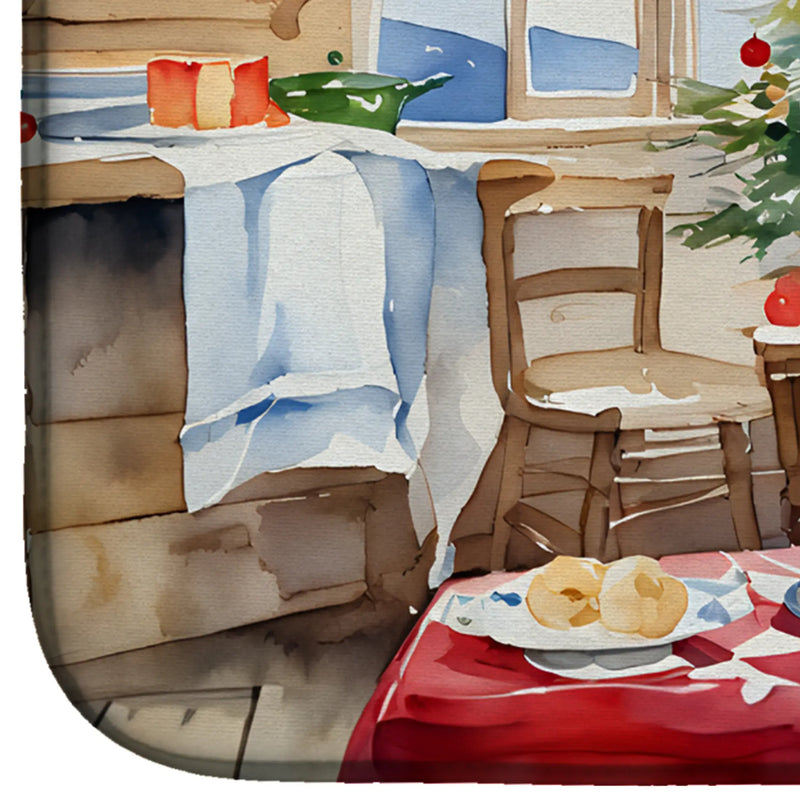 Coton De Tulear Christmas Cookies Dish Drying Mat Caroline's Treasures