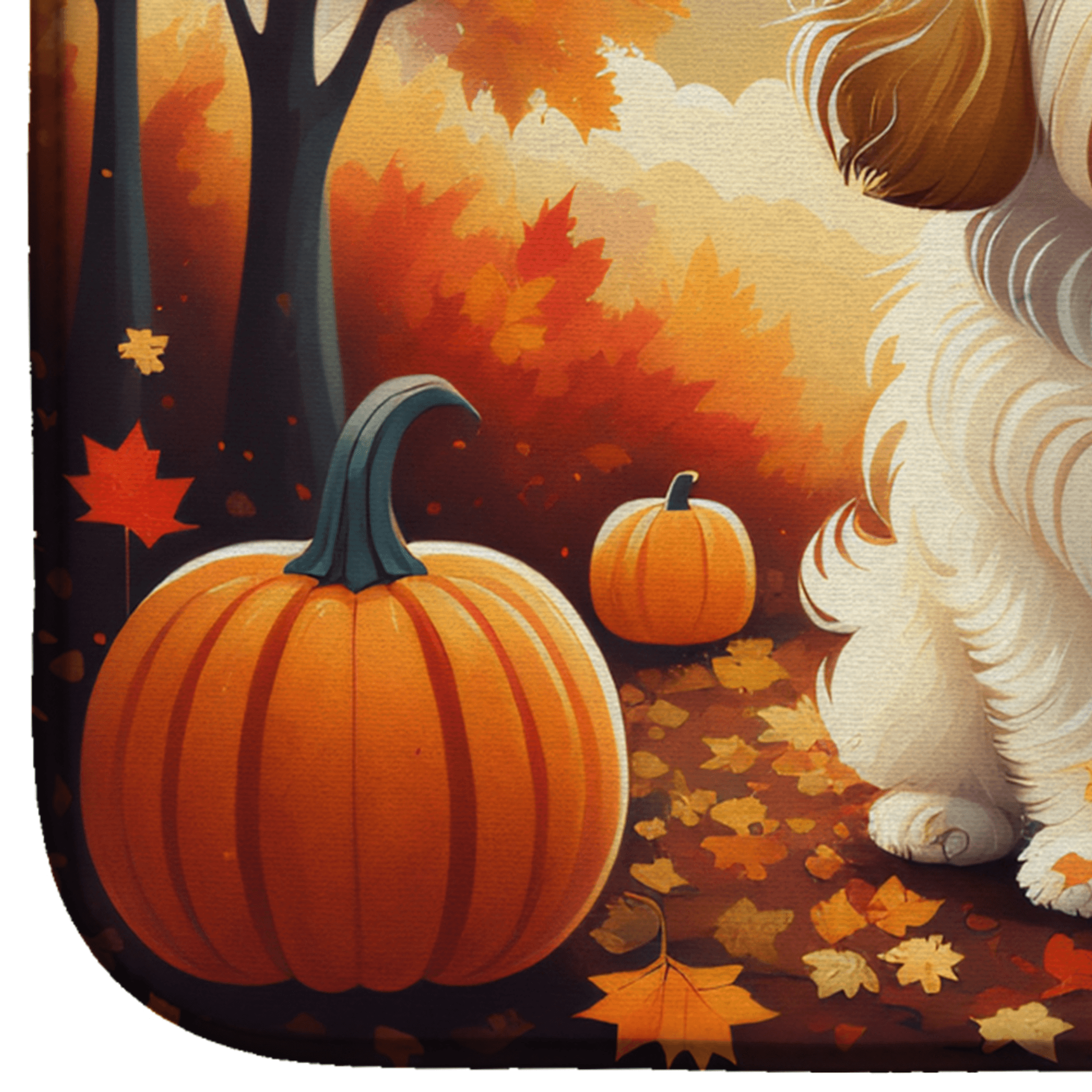 Coton De Tulear Fall Dish Drying Mat Caroline's Treasures