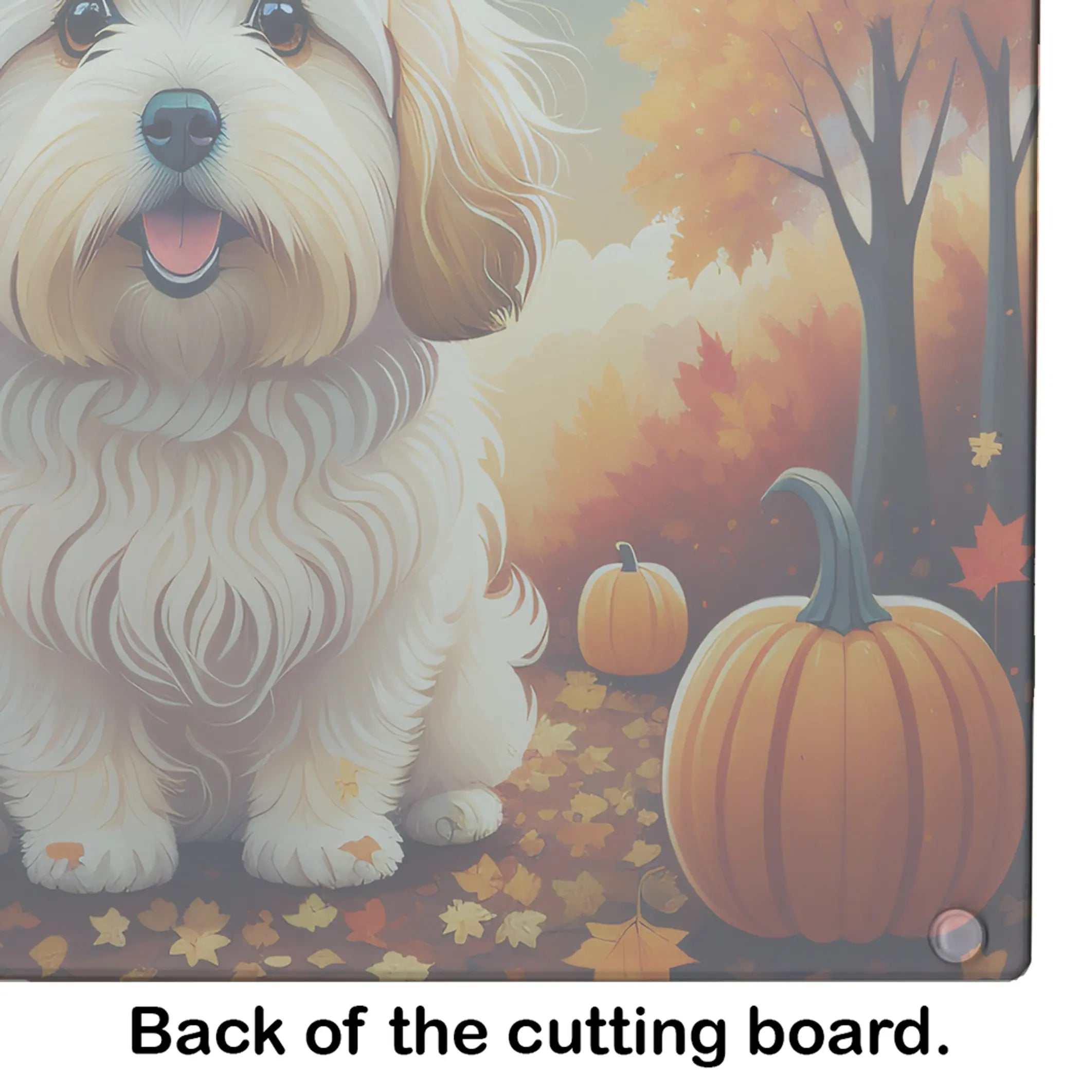 Coton De Tulear Fall Glass Cutting Board Caroline's Treasures