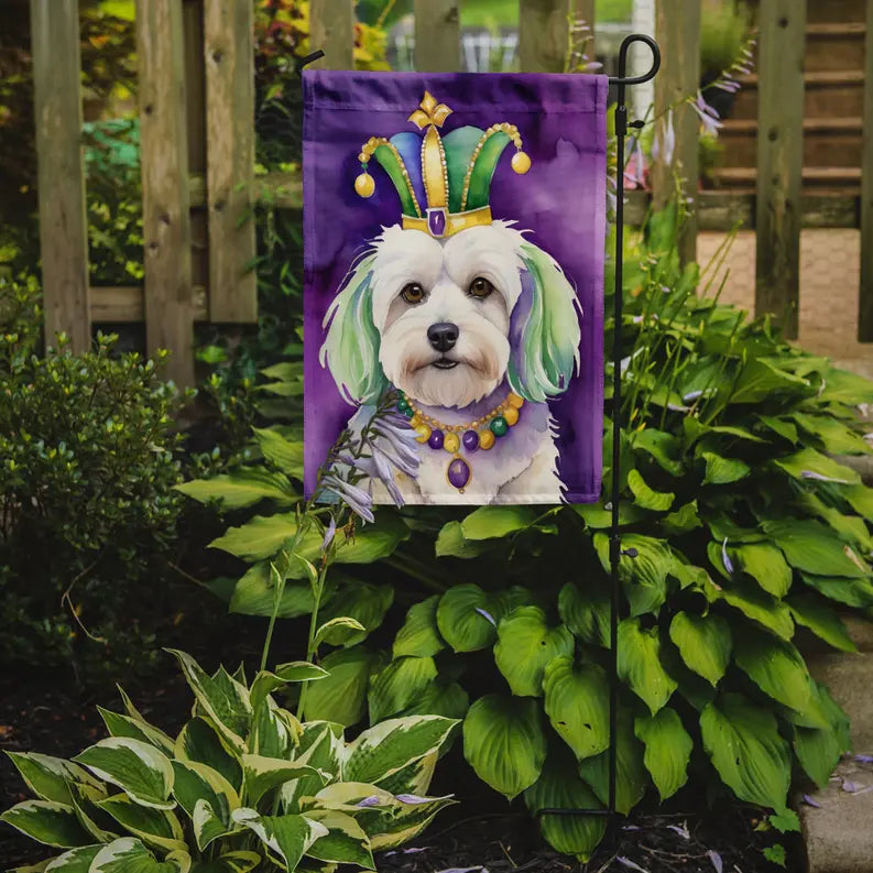 Coton de Tulear King of Mardi Gras Garden Flag Caroline's Treasures