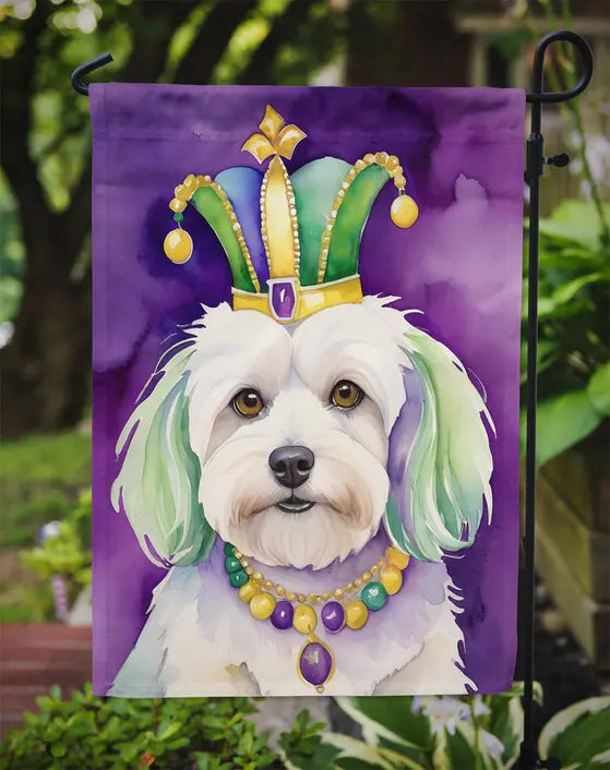 Coton de Tulear King of Mardi Gras Garden Flag Caroline's Treasures
