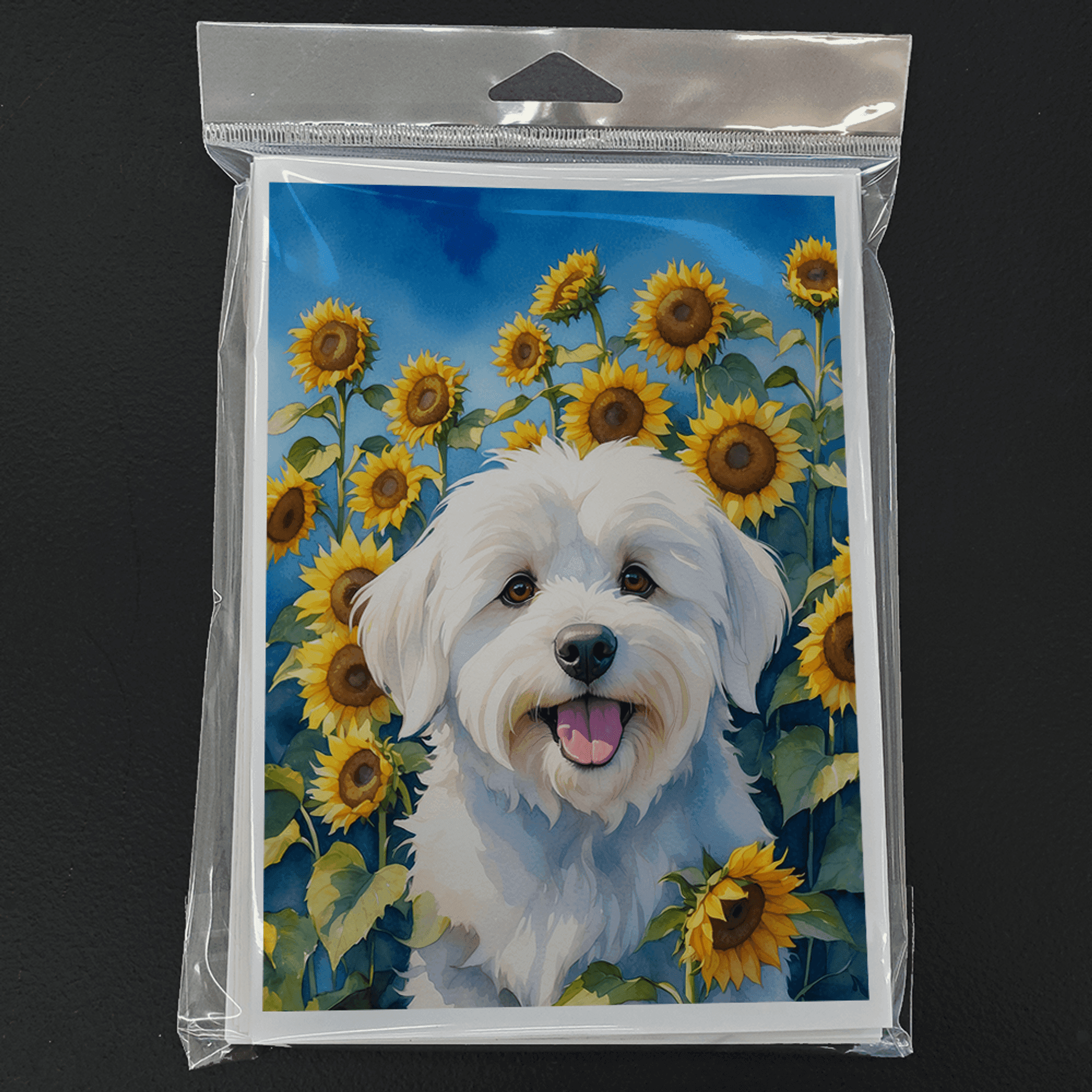 Coton de Tulear in Sunflowers Greeting Cards Pack of 8 Caroline's Treasures