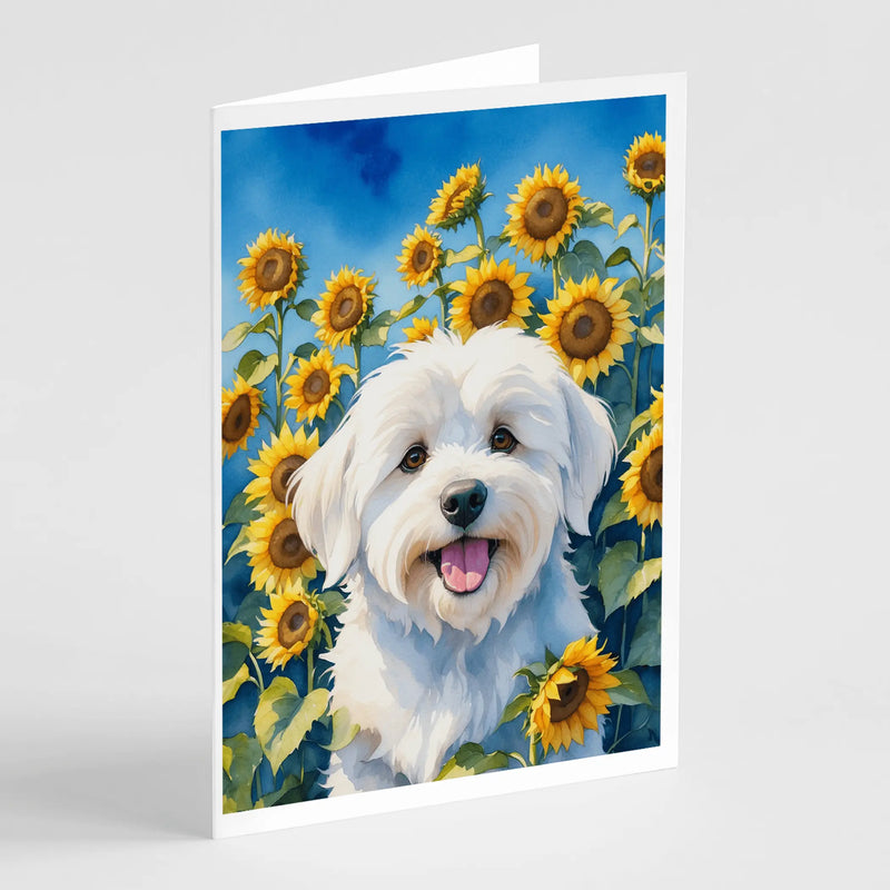 Coton de Tulear in Sunflowers Greeting Cards Pack of 8 Caroline's Treasures