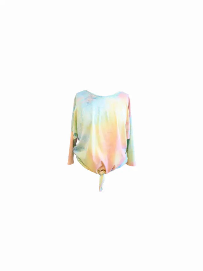 Cotton Candy Swirl Top with Tie Front Tru Luv