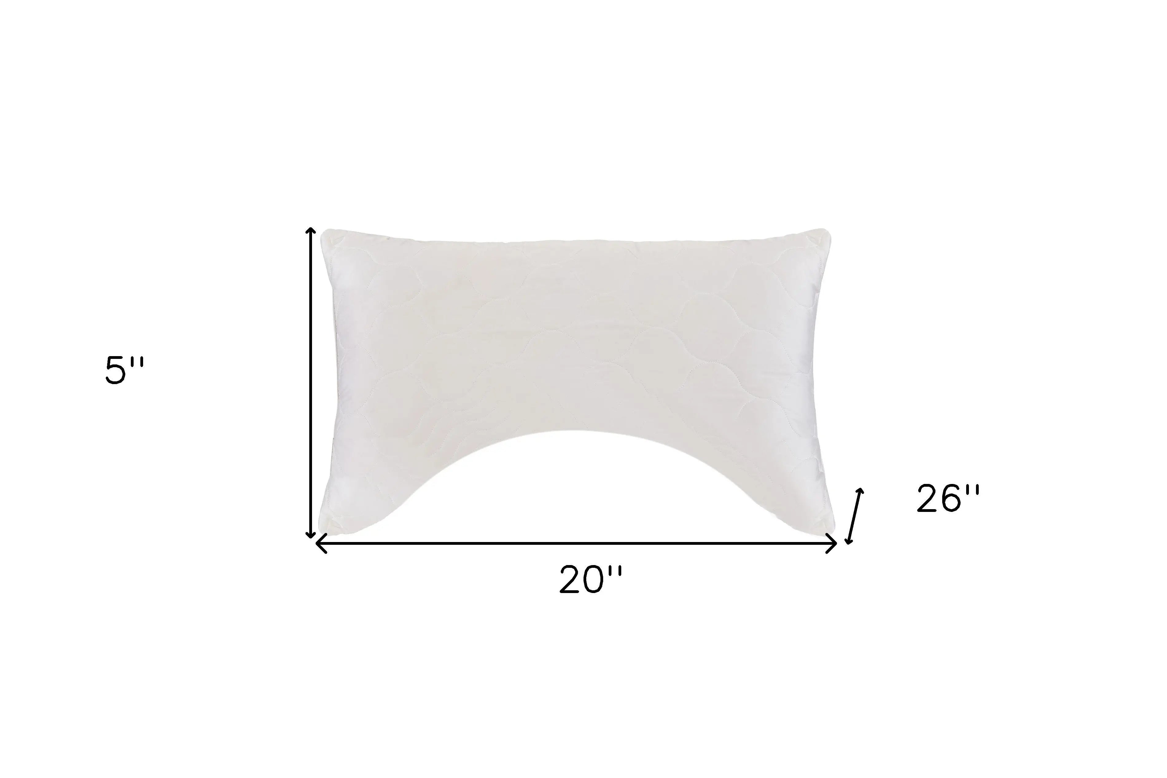 Cotton Wool Hypoallergenic Ergonomic Standard Size Bed Pillow Homeroots Bed & Bath
