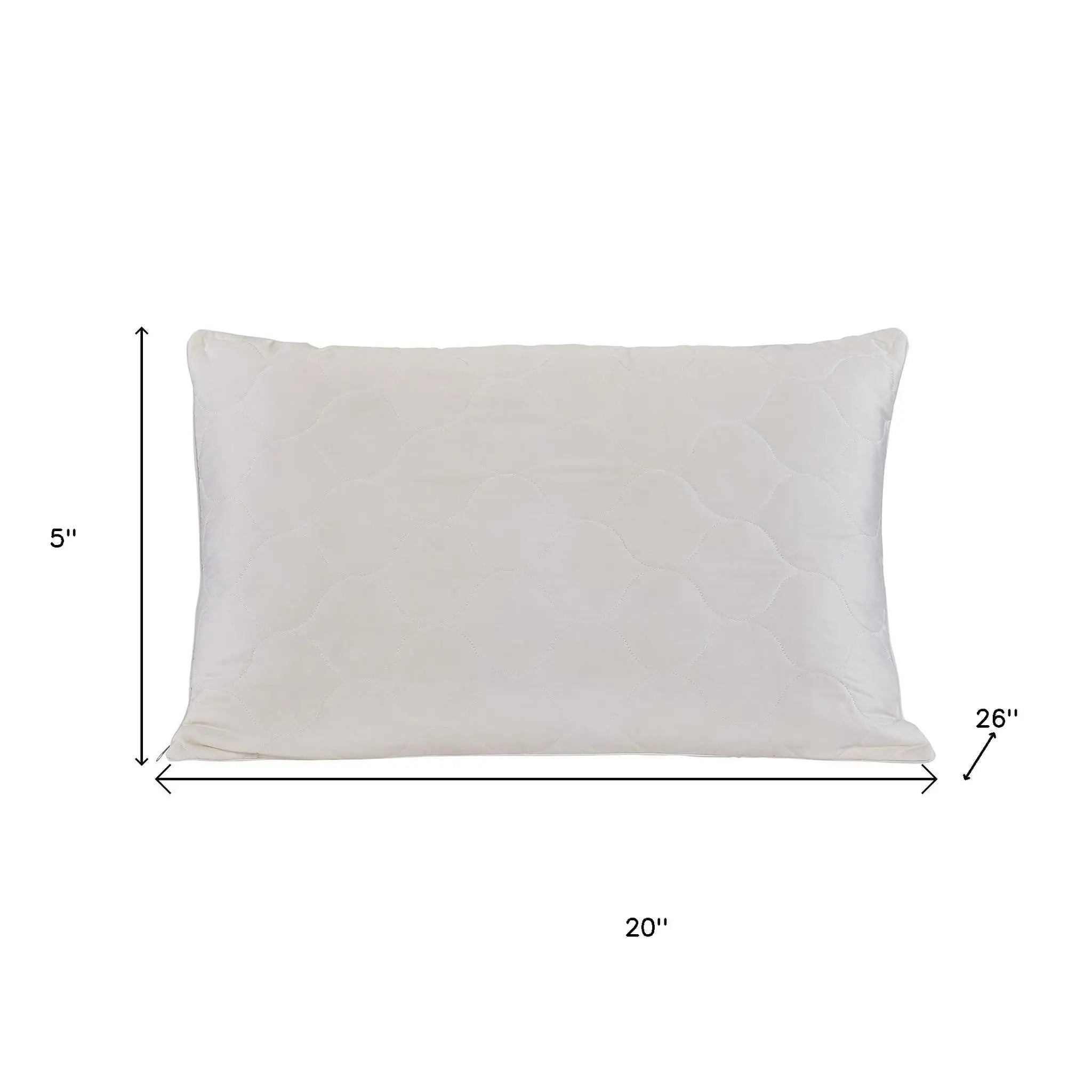 Cotton Wool Hypoallergenic Standard Size Bed Pillow Homeroots Bed & Bath