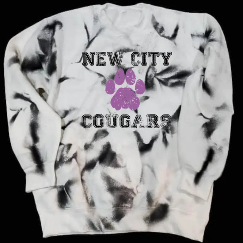 Cougars Tie Dye Crew Neck Sweatshirt Dream Team Designs