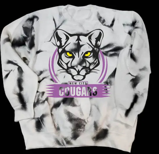 Cougars Tie Dye Crew Neck Sweatshirt Dream Team Designs
