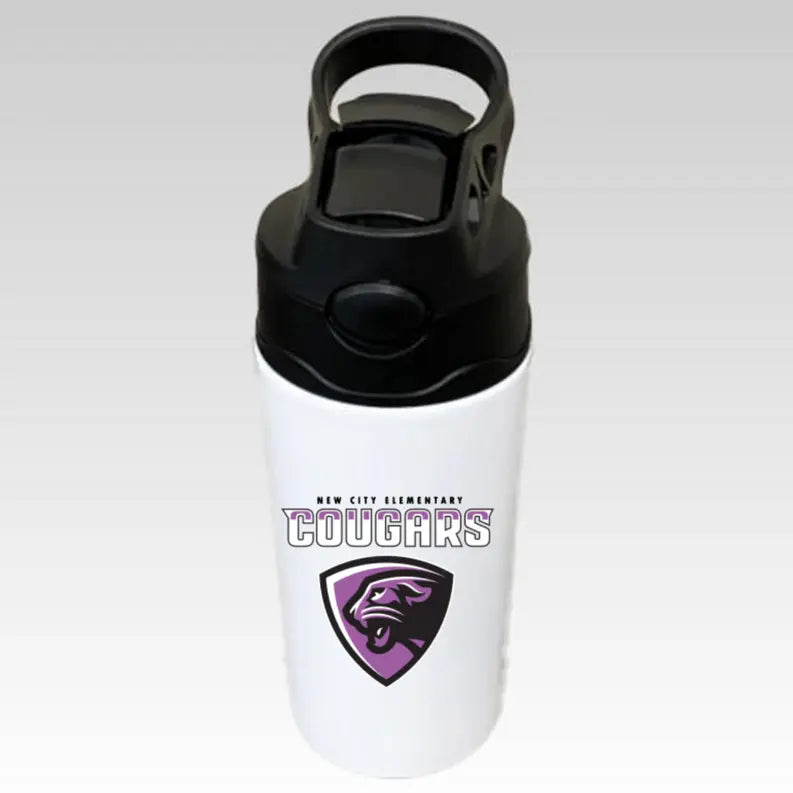 Cougars Water Bottle with Straw Dream Team Designs
