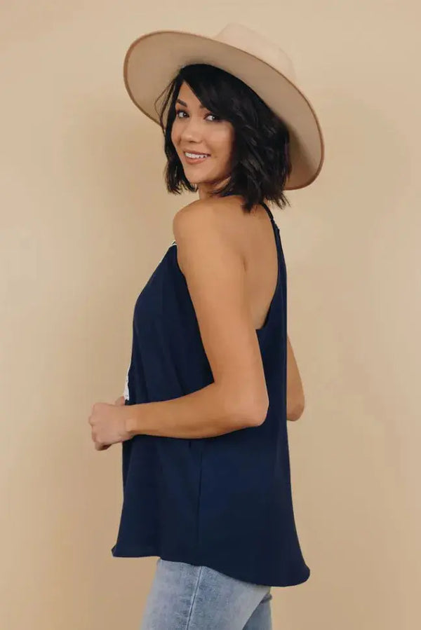 County Fair Lace V Neck Tank Stay Warm in Style