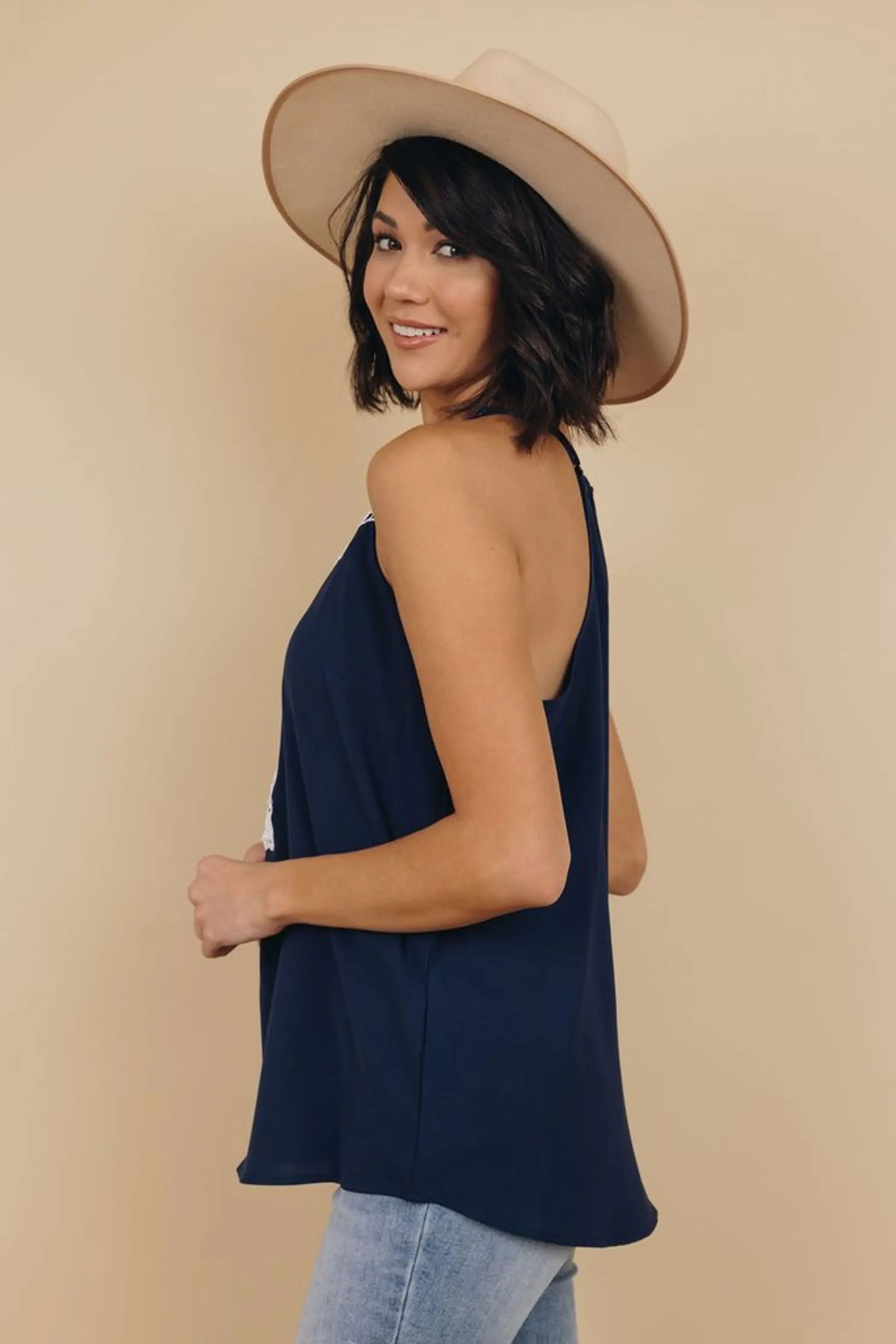 County Fair Lace V Neck Tank Stay Warm in Style