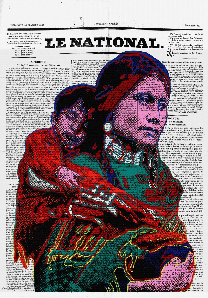 Cowboys and Indians Newspaper Glass Wall Art Monique Store