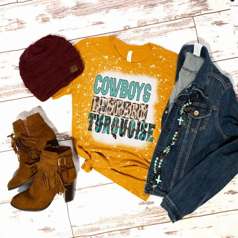 Cowboys, Leopard, Turquoise Shirt CK's Boutique