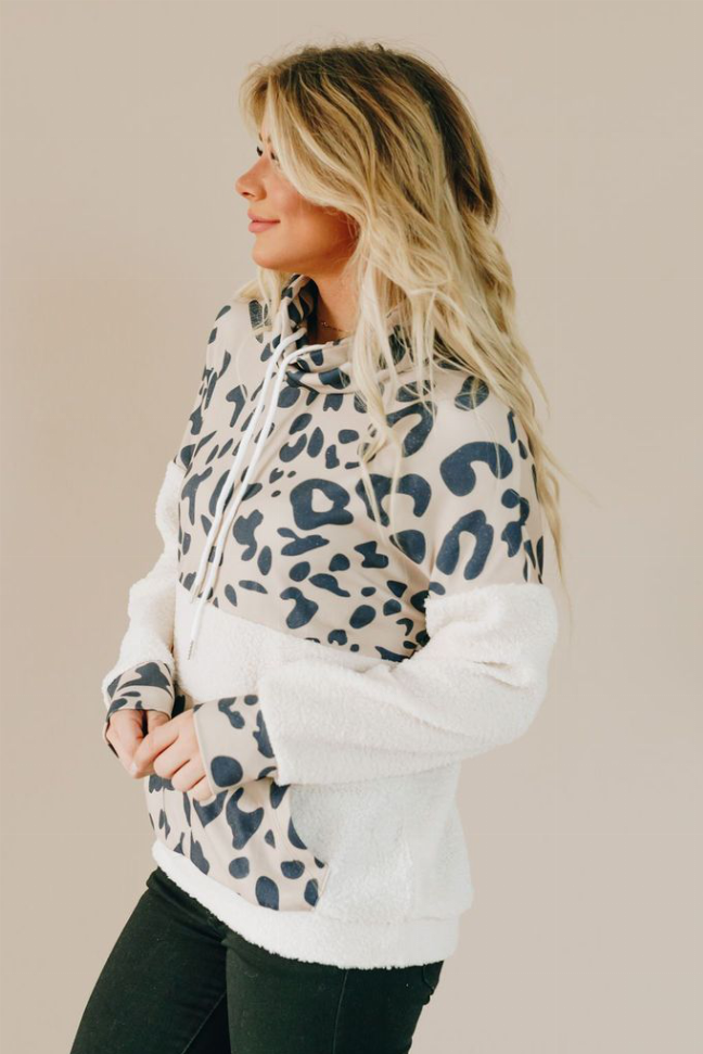 Cozy Spotted Leopard Pullover Stay Warm in Style