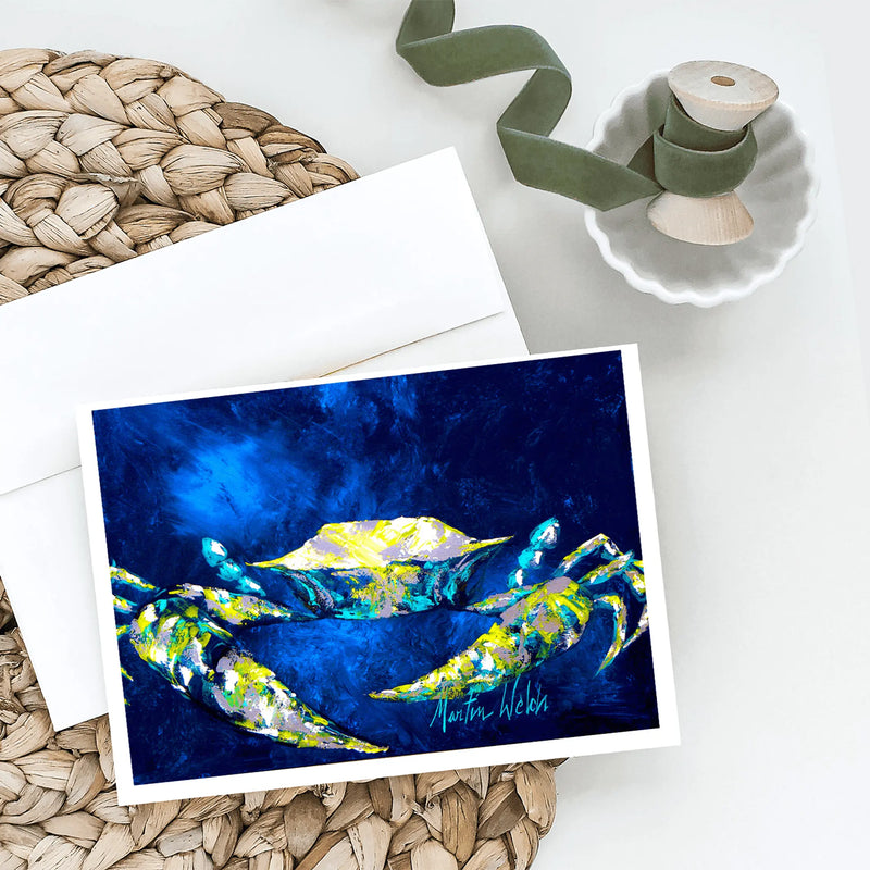 Crab Blue Greeting Cards Pack of 8 Caroline's Treasures