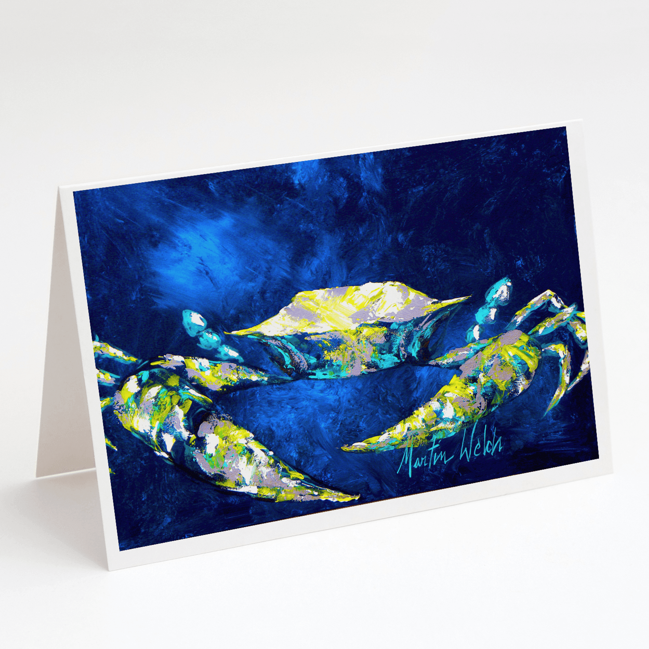 Crab Blue Greeting Cards Pack of 8 Caroline's Treasures