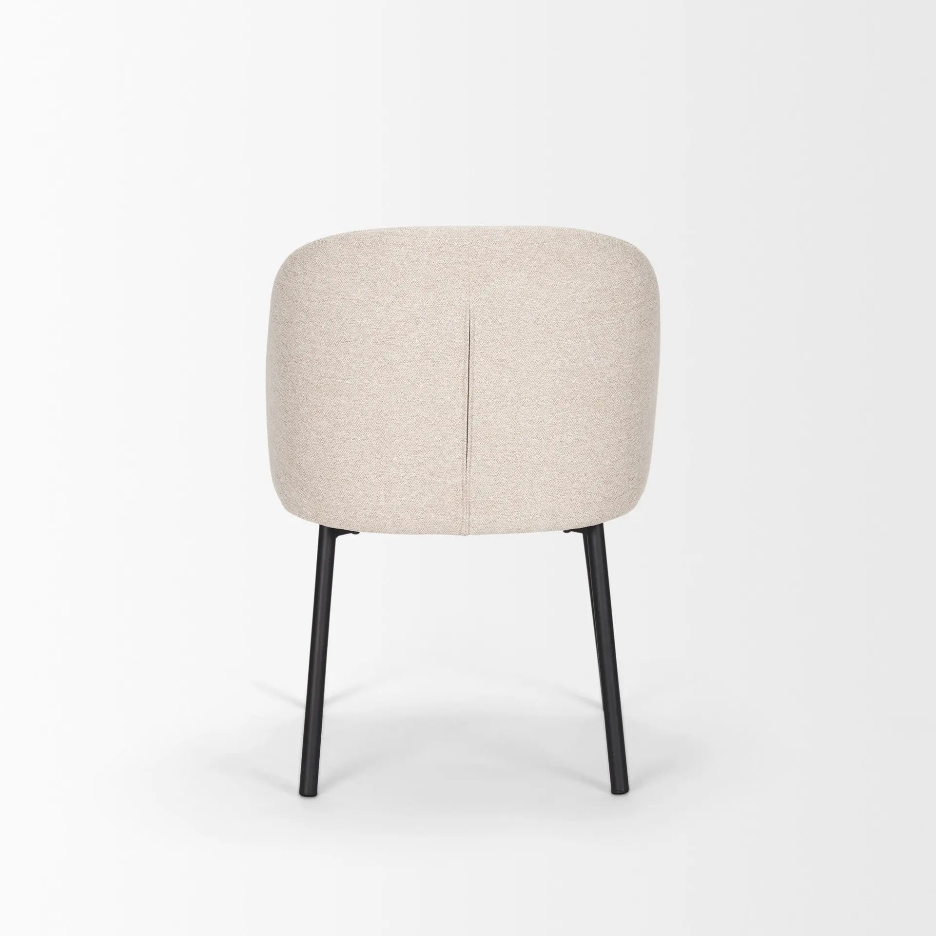 Cream and Black Upholstered Fabric And Metal Dining Side Chair Homeroots Kitchen & Dining