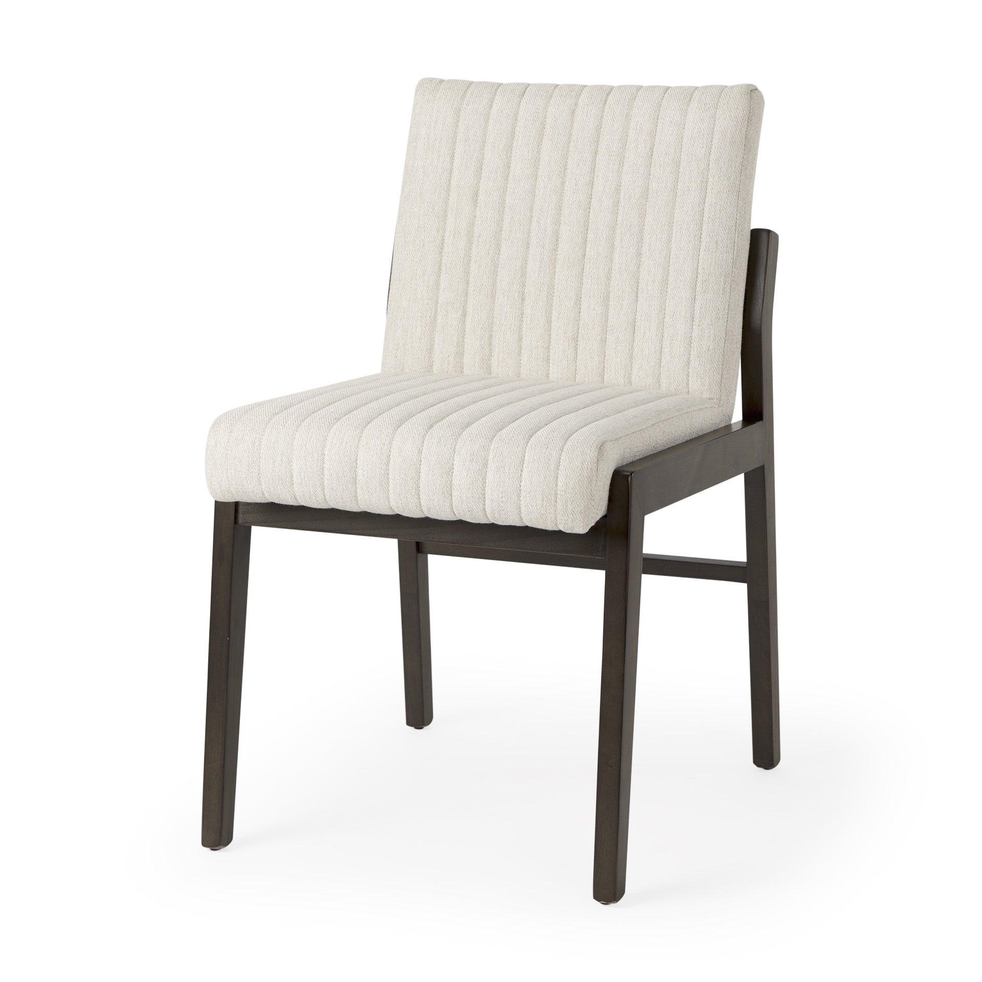 Cream and Brown Fabric Dining Side Chair Homeroots Kitchen & Dining