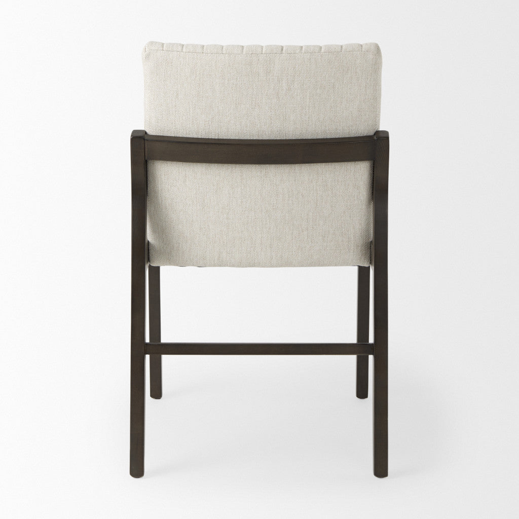 Cream and Brown Fabric Dining Side Chair Homeroots Kitchen & Dining