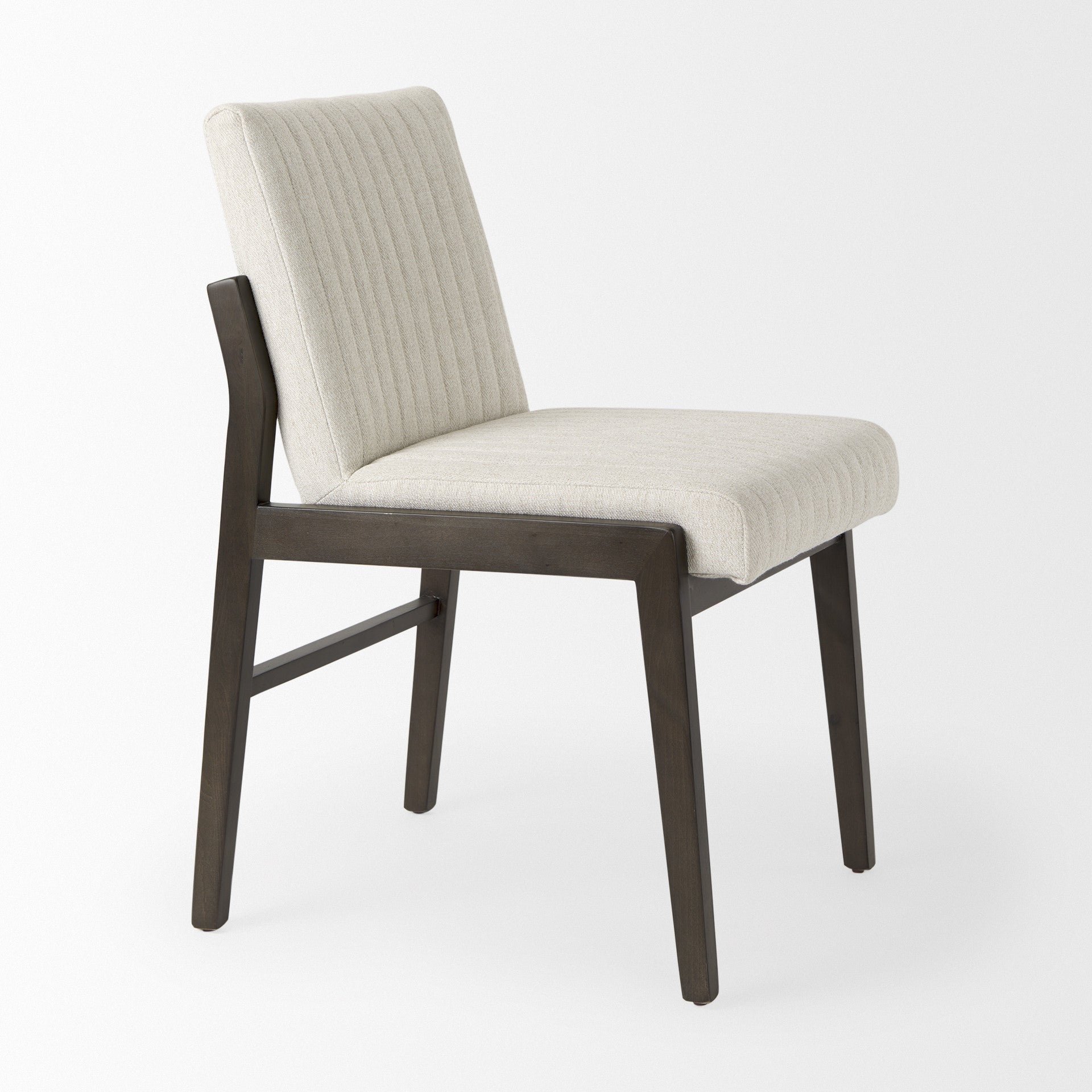 Cream and Brown Fabric Dining Side Chair Homeroots Kitchen & Dining