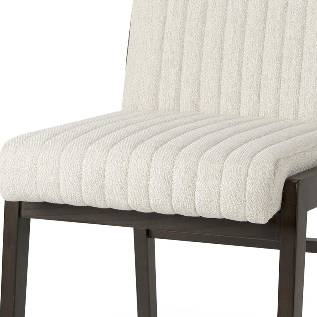 Cream and Brown Fabric Dining Side Chair Homeroots Kitchen & Dining