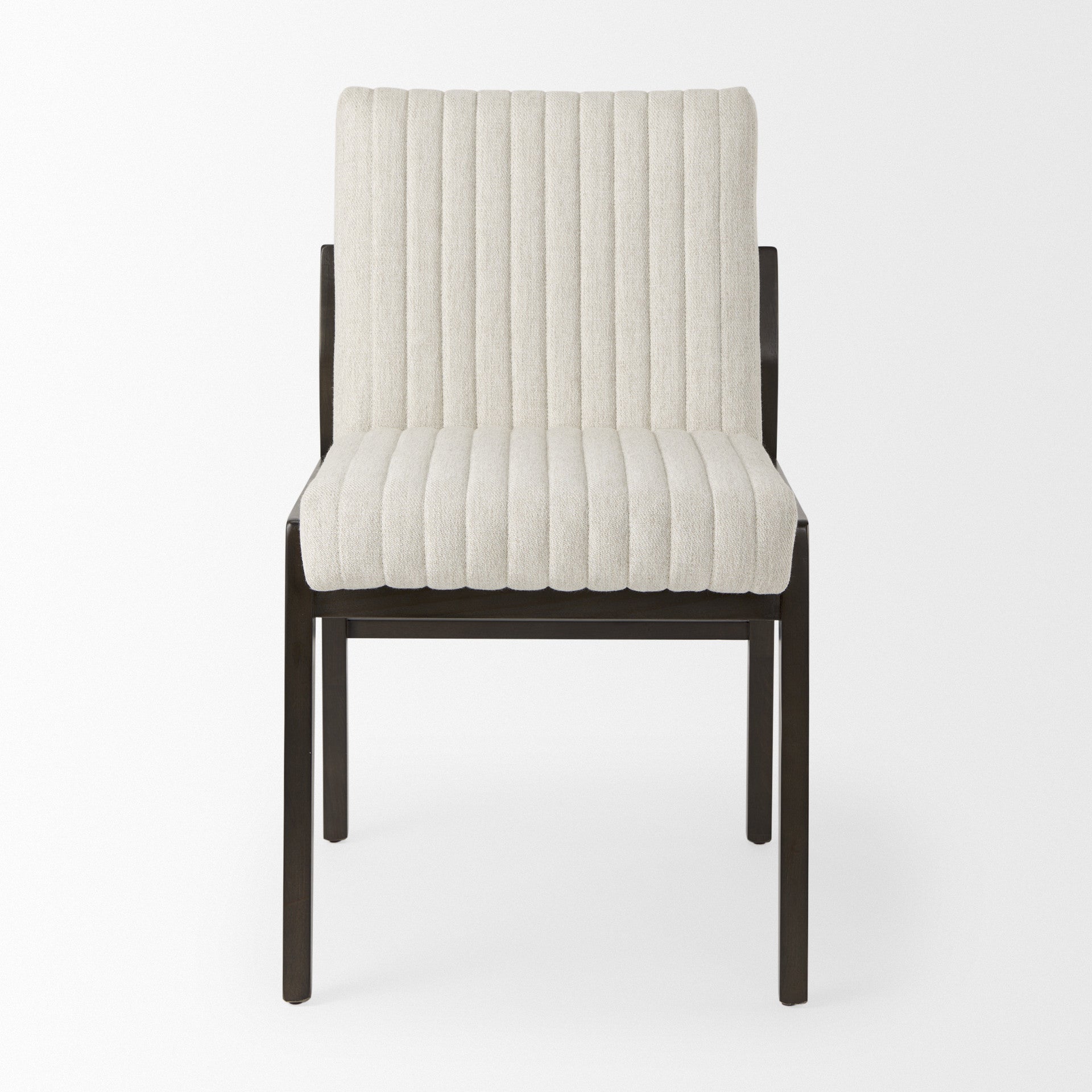 Cream and Brown Fabric Dining Side Chair Homeroots Kitchen & Dining