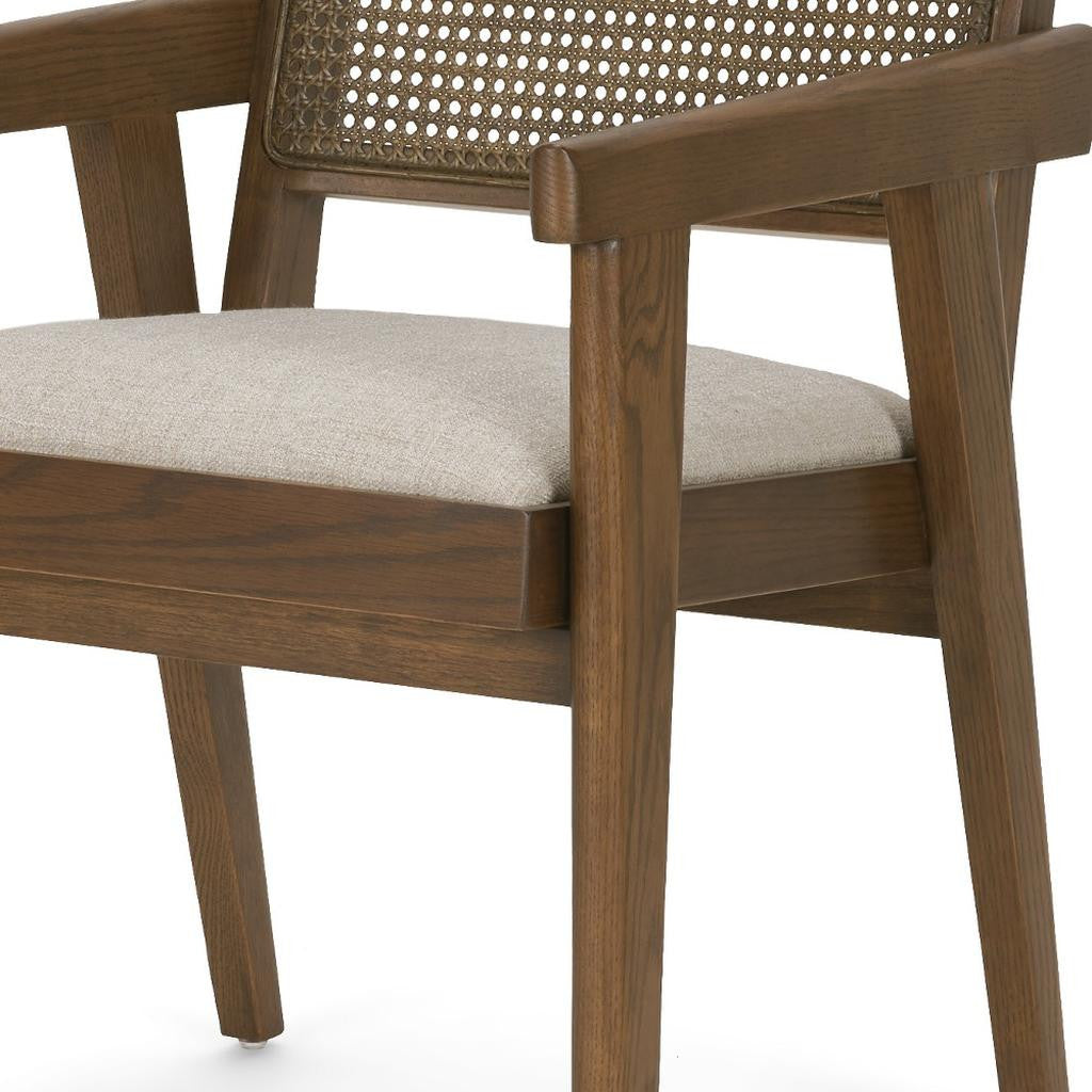 Cream and Brown Fabric Dining Side Chair Homeroots Kitchen & Dining