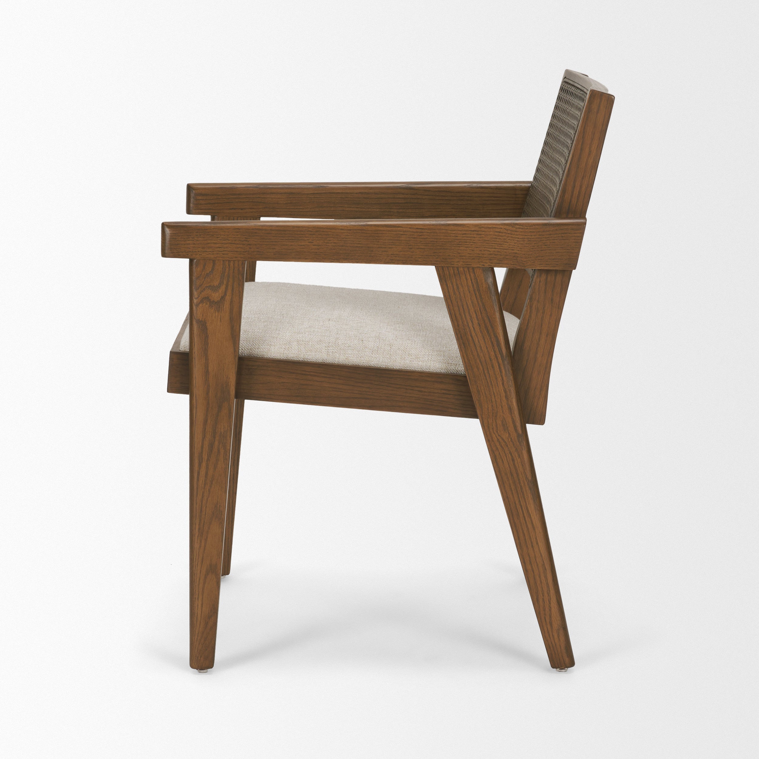 Cream and Brown Fabric Dining Side Chair Homeroots Kitchen & Dining