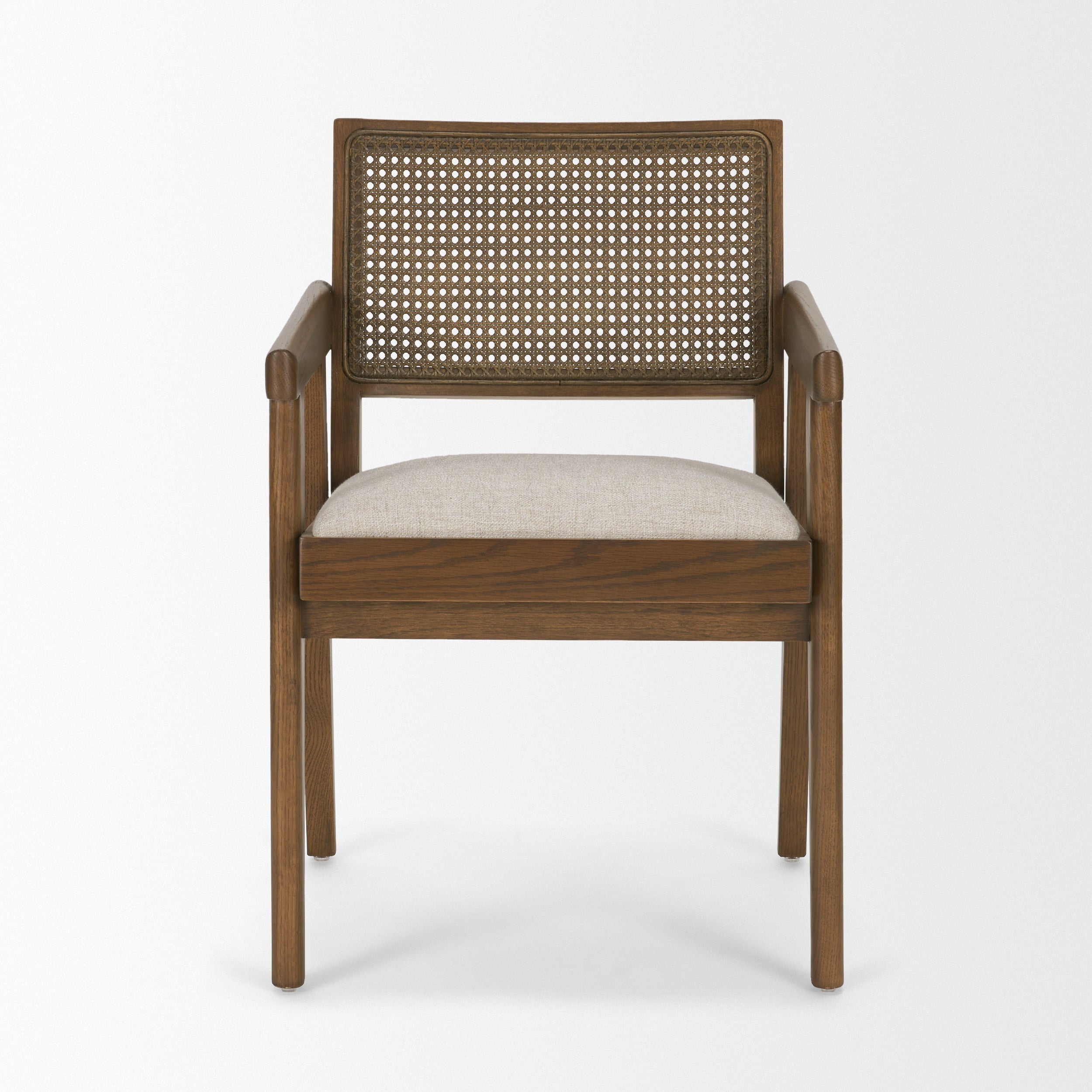Cream and Brown Fabric Dining Side Chair Homeroots Kitchen & Dining