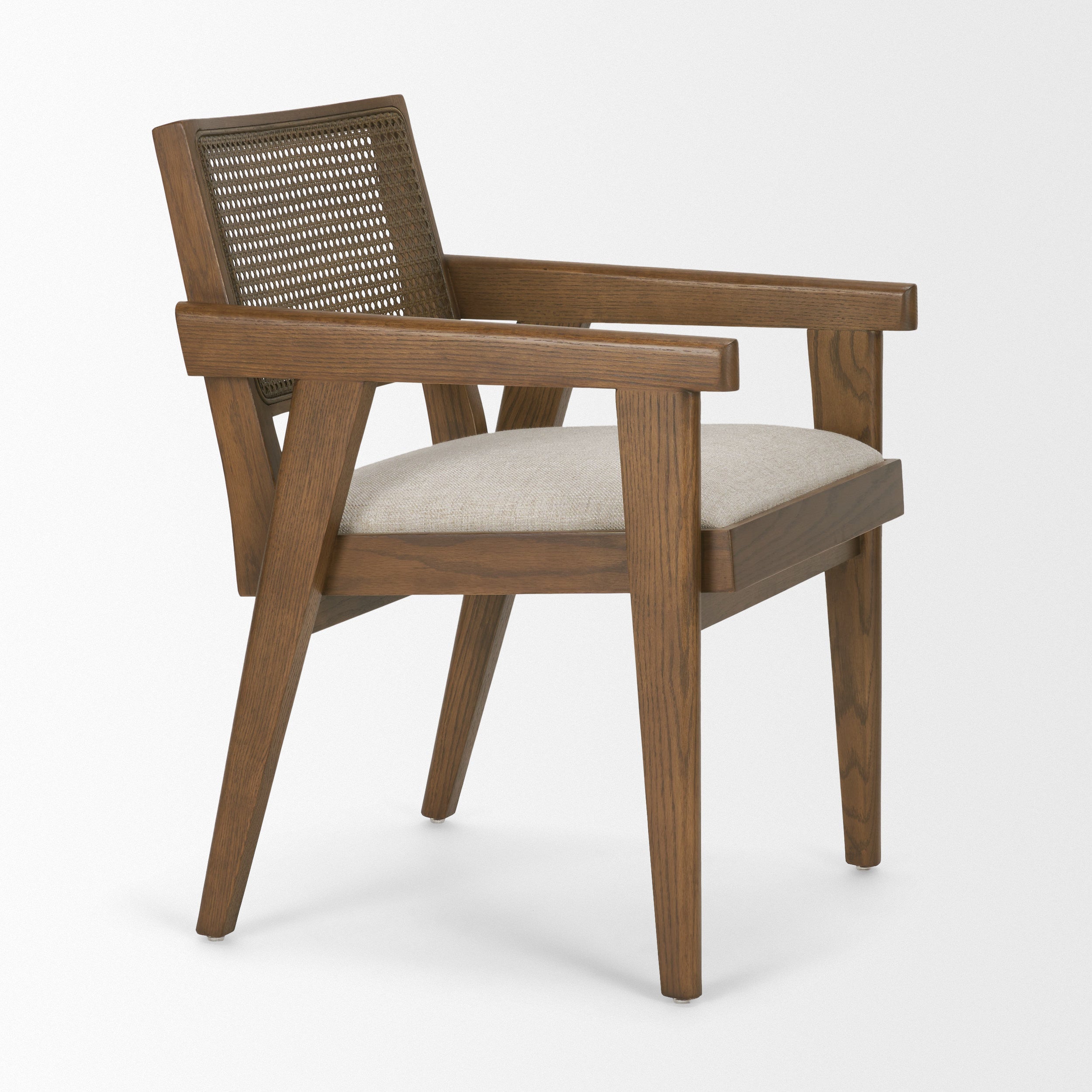 Cream and Brown Fabric Dining Side Chair Homeroots Kitchen & Dining