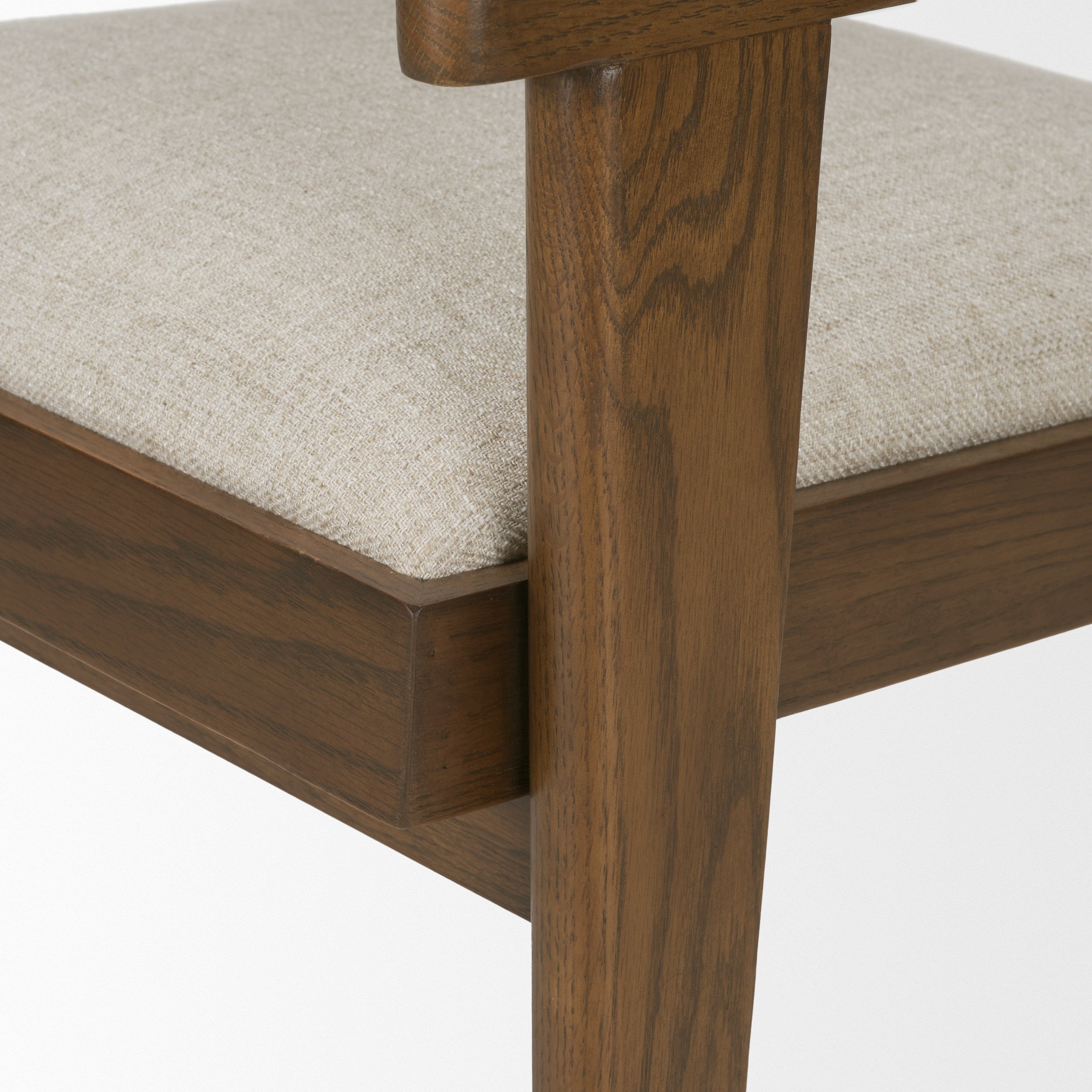 Cream and Brown Fabric Dining Side Chair Homeroots Kitchen & Dining