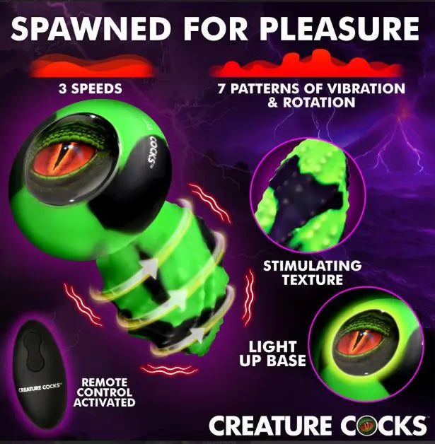 Creature Cock Eye Of The Spawn Vibrating/ Squirming Butt Plug - GreatEagleInc