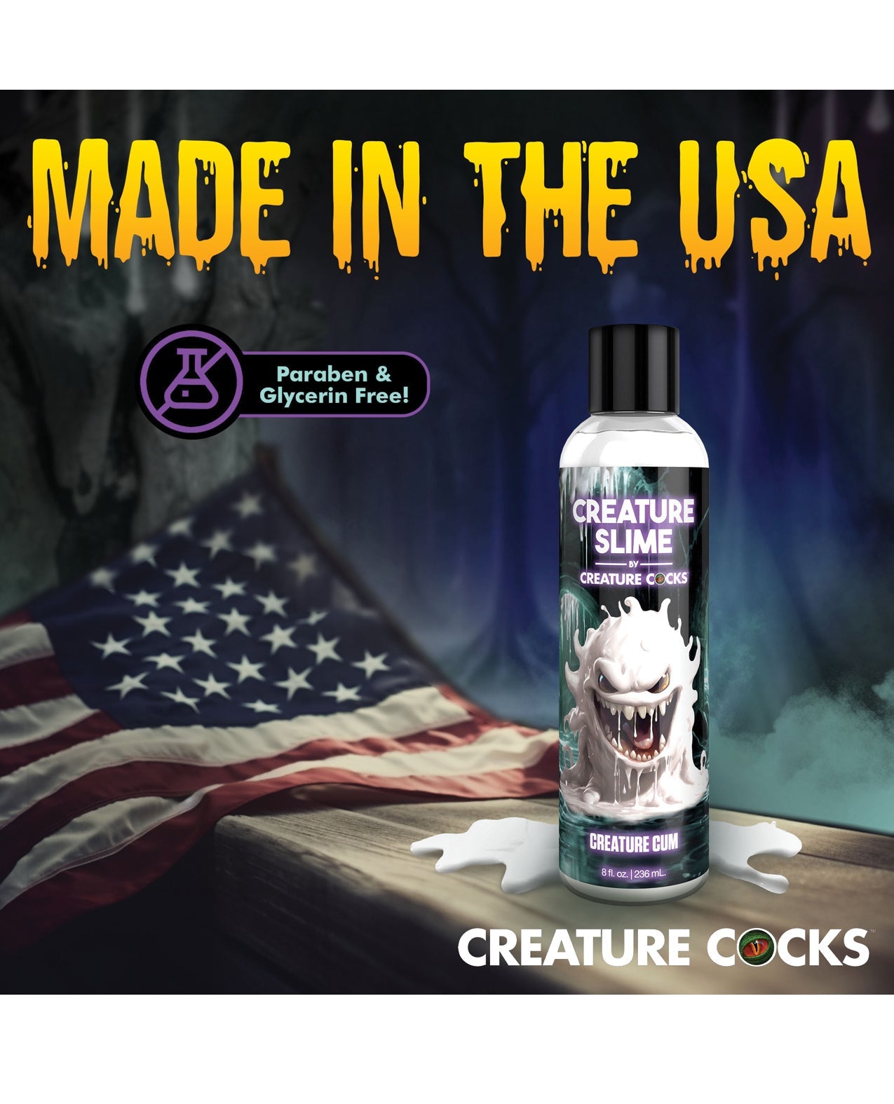 Creature Cocks - Creature Slime Creature Cum Unscented Jizz Lubricant 8oz - GreatEagleInc